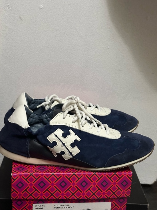 Tory Burch Shoes - Tory Burch Perfect Navy Suede & Leather Sneakers